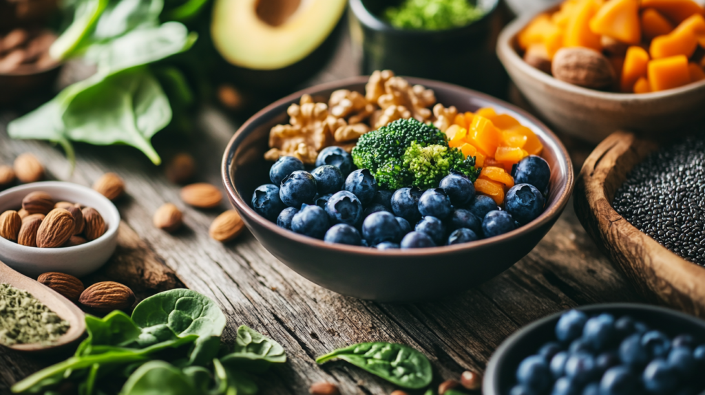 Fresh blueberries in a bowl representing a heart-healthy superfood.