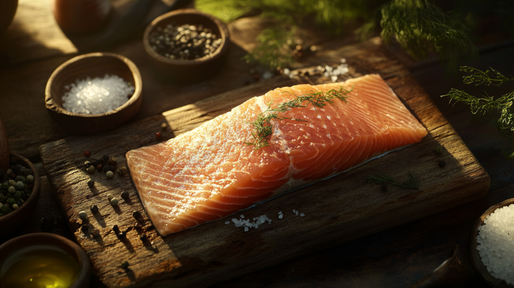 Bone-free steelhead trout fillet ready for cooking