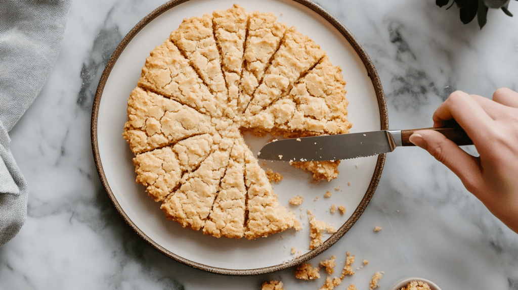 Cutting a Crumbl Cookie into smaller portions.