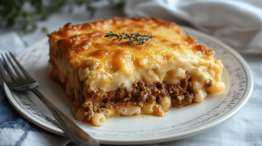 Mac and Cheese Meatloaf Casserole
