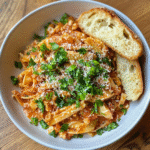 Cajun Pastalaya With Fresh Herbs And Parmesan