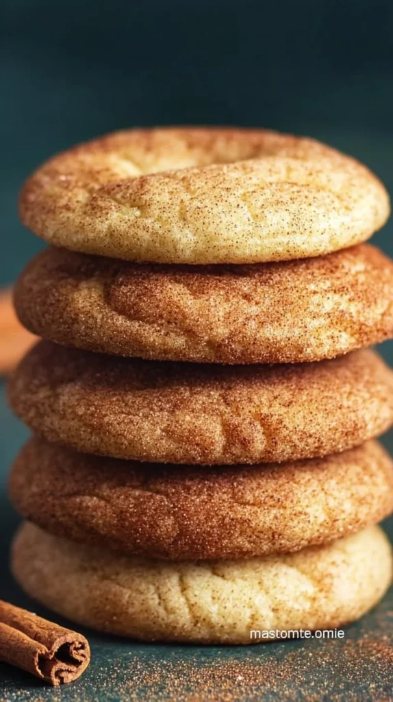 Chewy snickerdoodle cookies sprinkled with cinnamon and sugar.