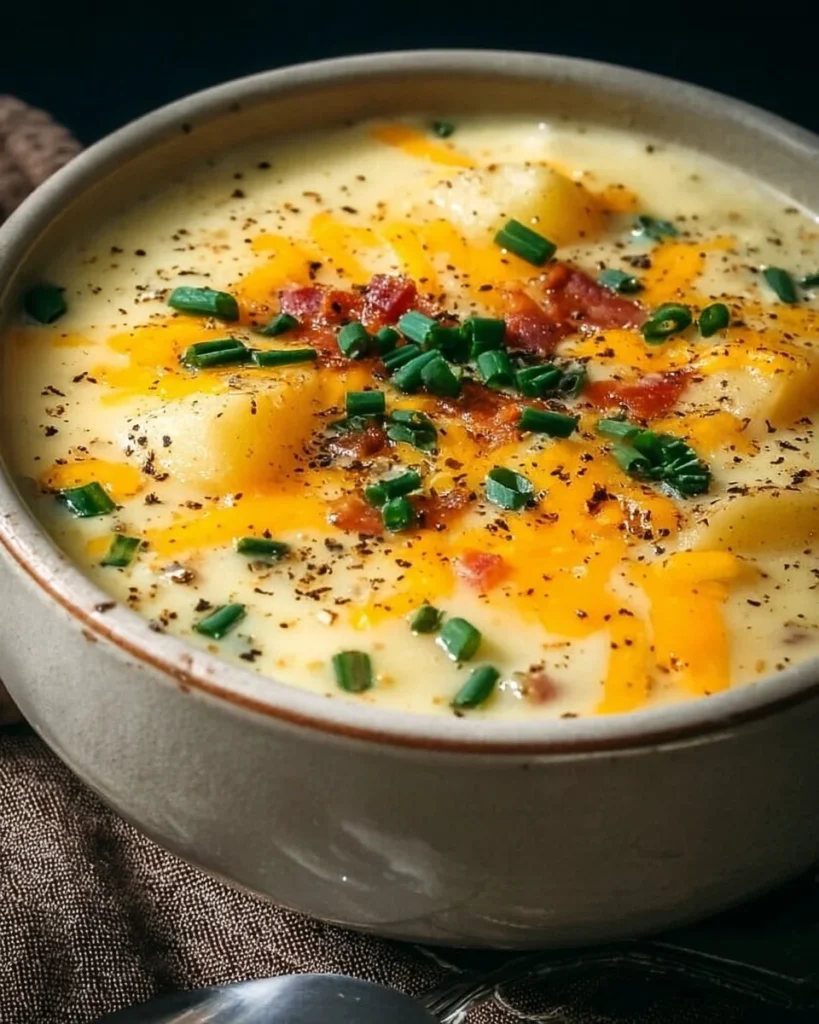Crock Pot Crack Potato Soup served in a bowl with toppings