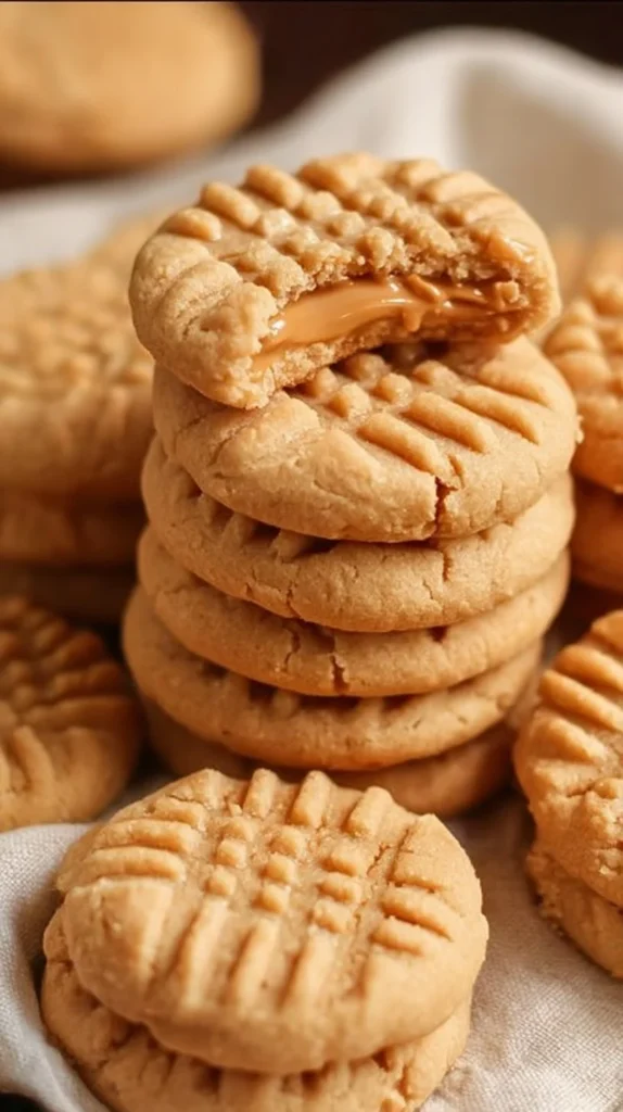 Homemade copycat Nutter Butters cookies on a wooden platter