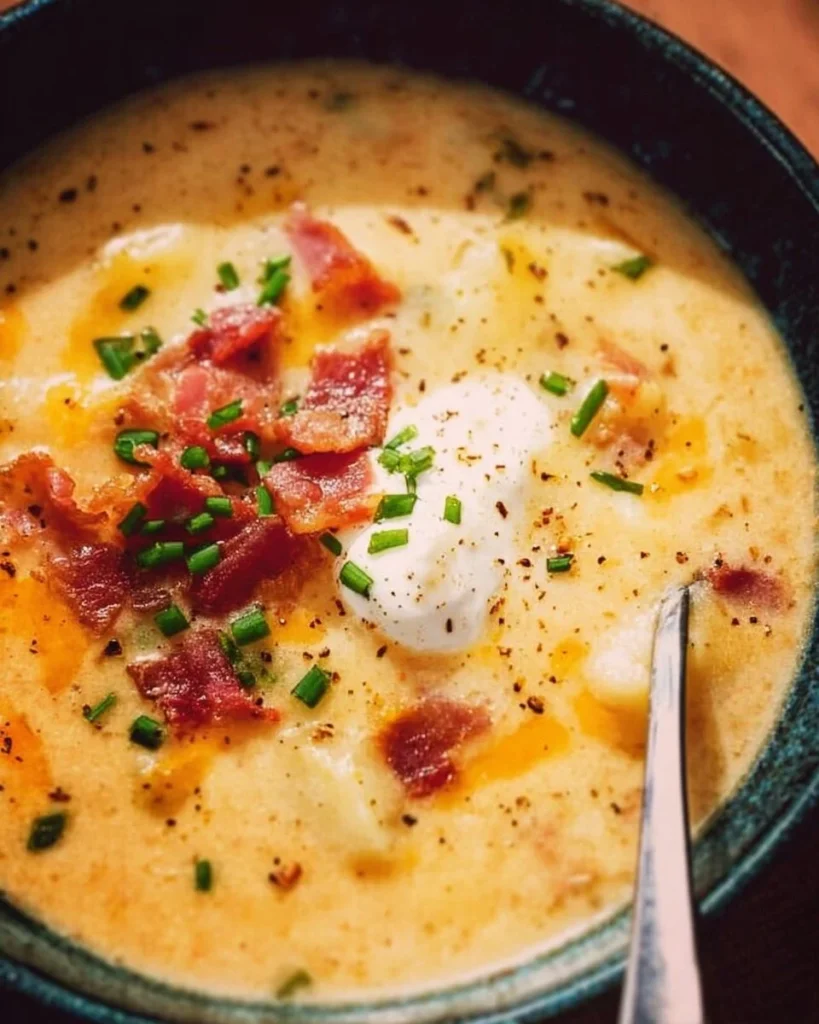Delicious one-pot potato soup recipe, creamy and perfect for a cozy meal.