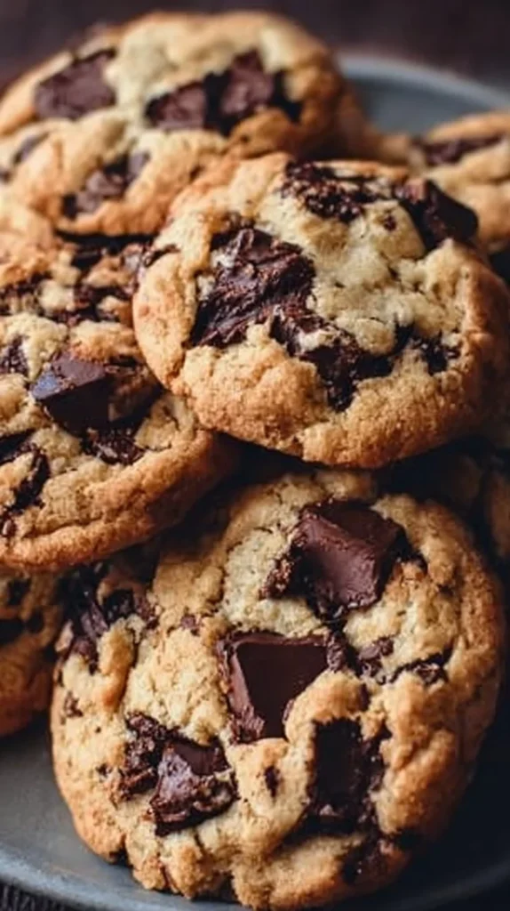 Freshly baked ultimate chocolate chip cookies on a cooling rack.