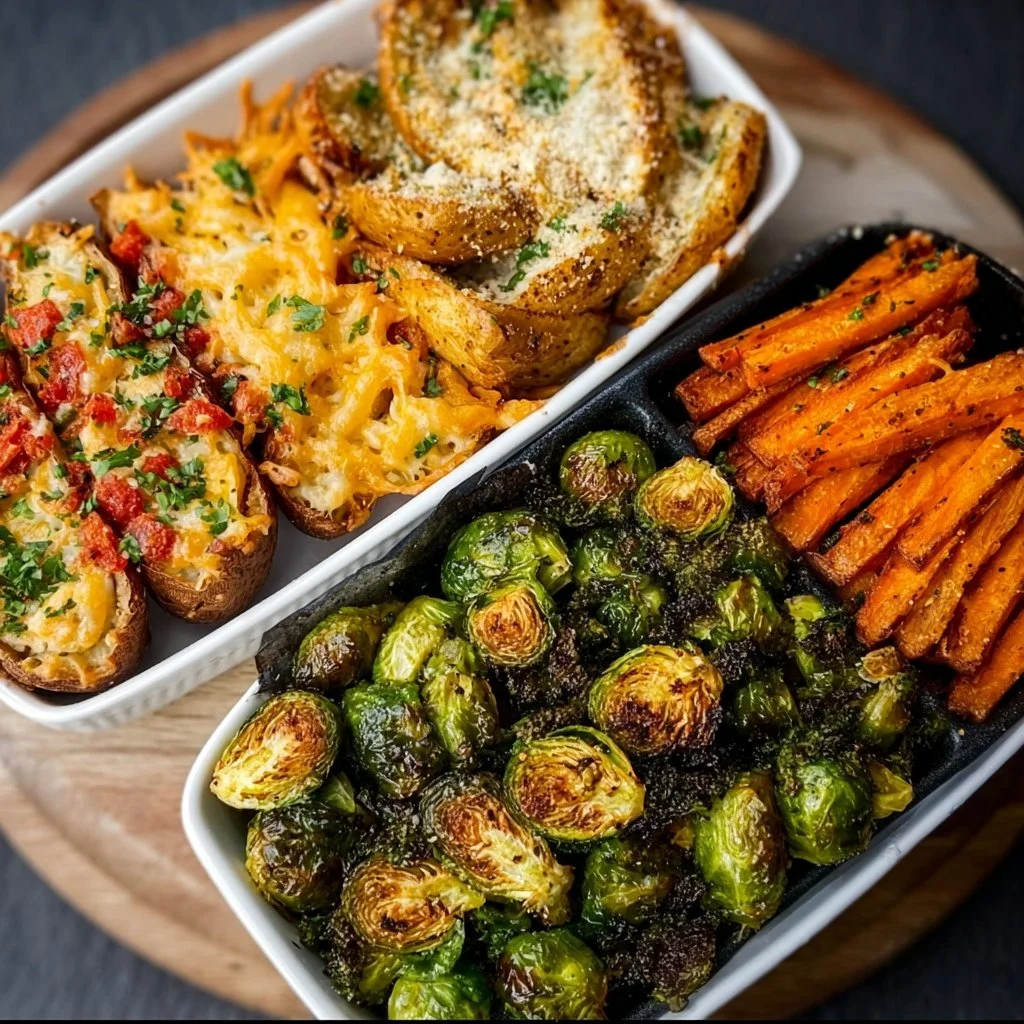 Delicious air fryer vegetable side dishes served in a bowl.