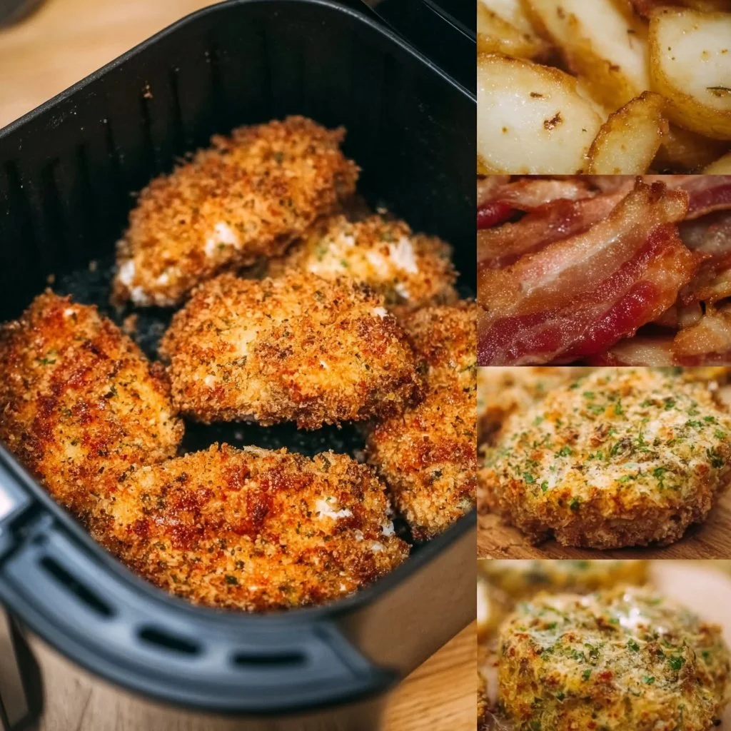 A variety of delicious air fryer recipes for beginners, showcasing healthy meal options.