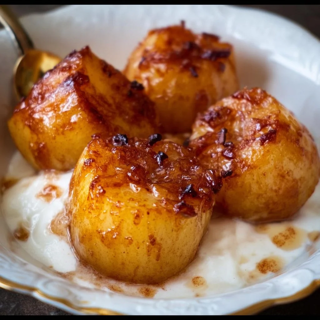 Deliciously cooked Air Fryer Apples with cinnamon and caramel
