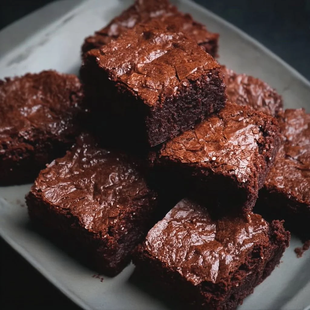 Deliciously baked air fryer brownies served on a plate