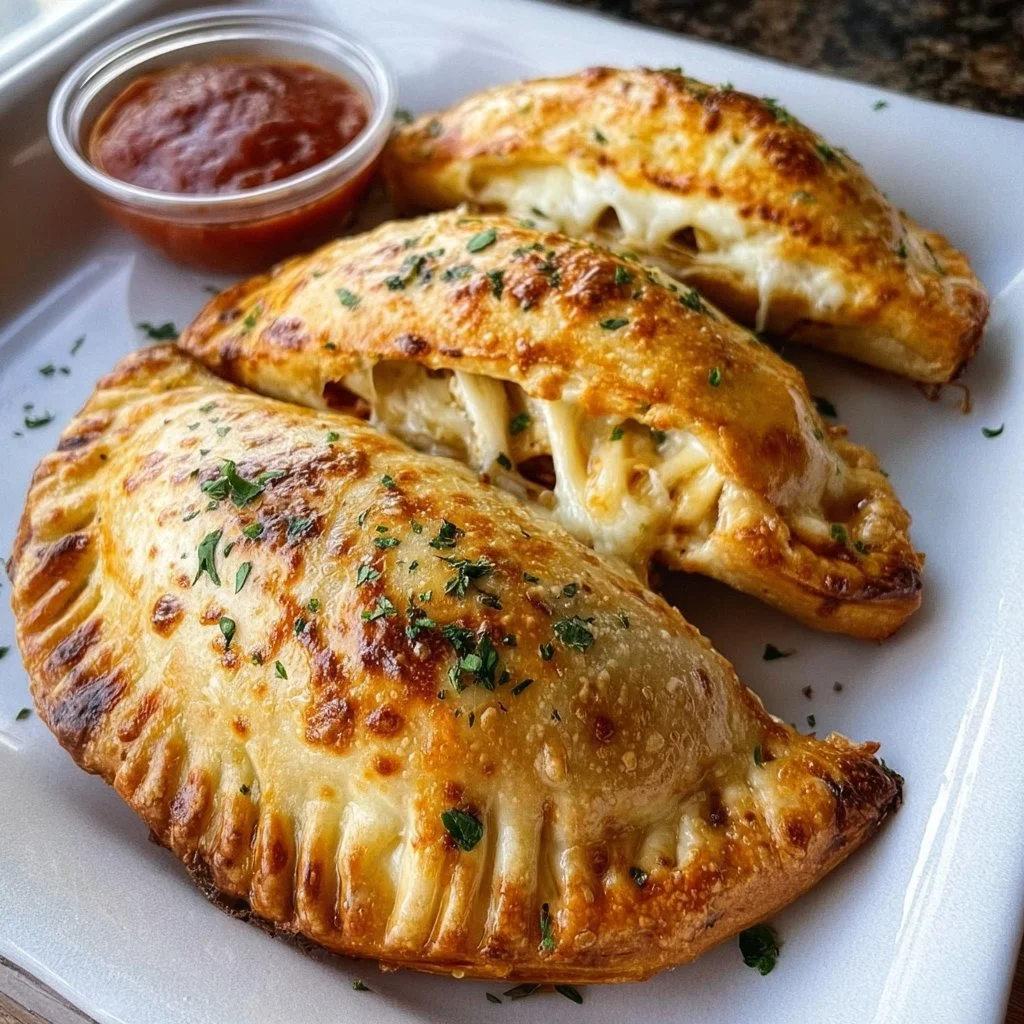 Delicious air fryer calzones made with cheese and pepperoni, easy recipe for 4 servings.