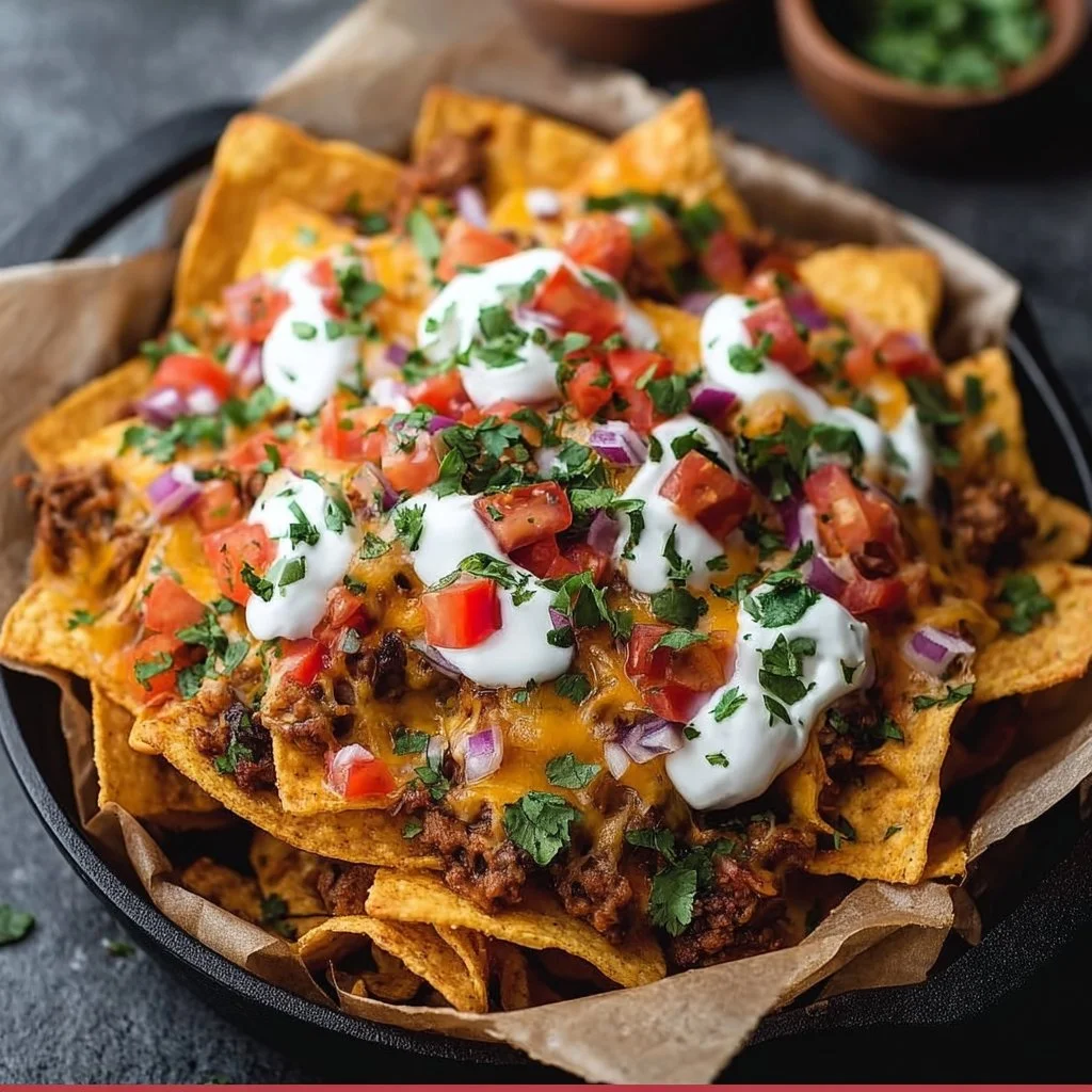 Crispy air fryer nachos topped with cheese and jalapenos on a plate