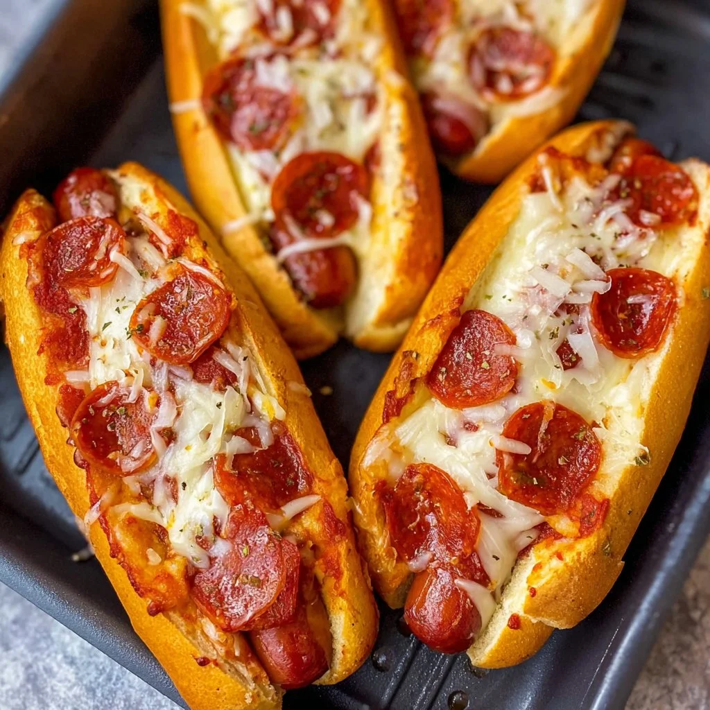 Delicious Air Fryer Pizza Dogs Recipe served on a plate