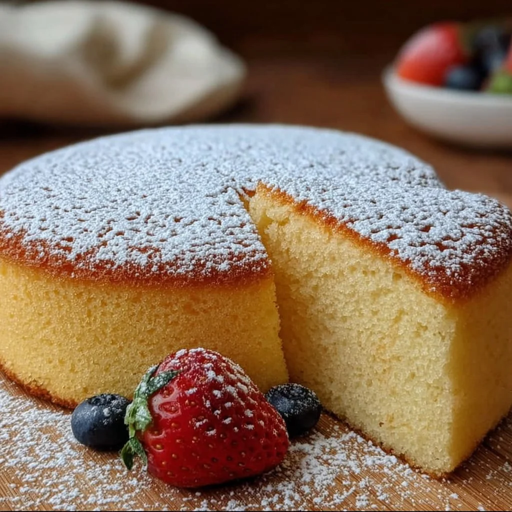 A beautifully decorated sponge cake showcasing a light and fluffy texture.