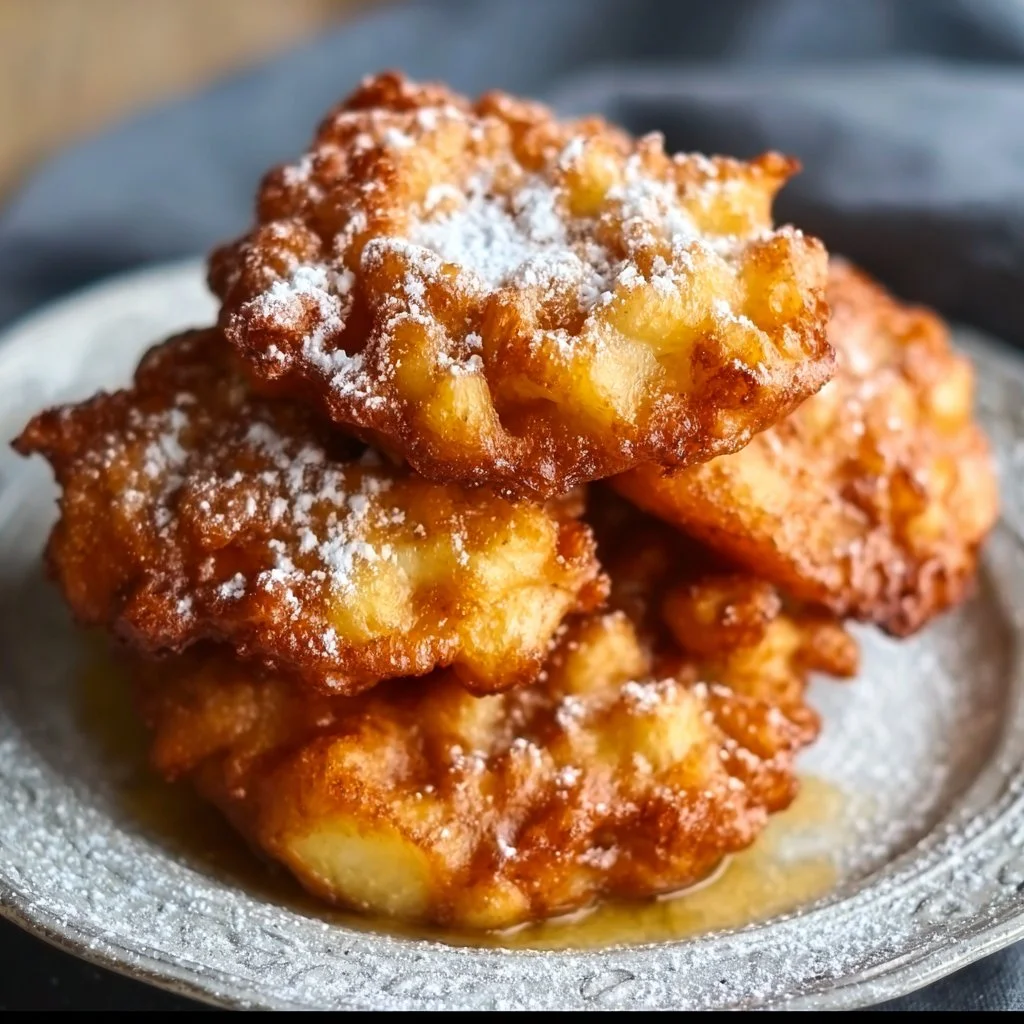 Crispy air fryer apple fritters served on a plate.
