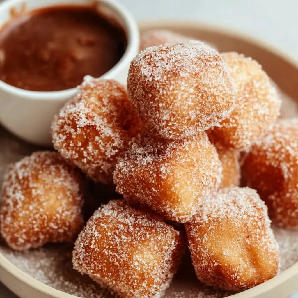 Healthy Air Fryer Churro Bites served on a plate.