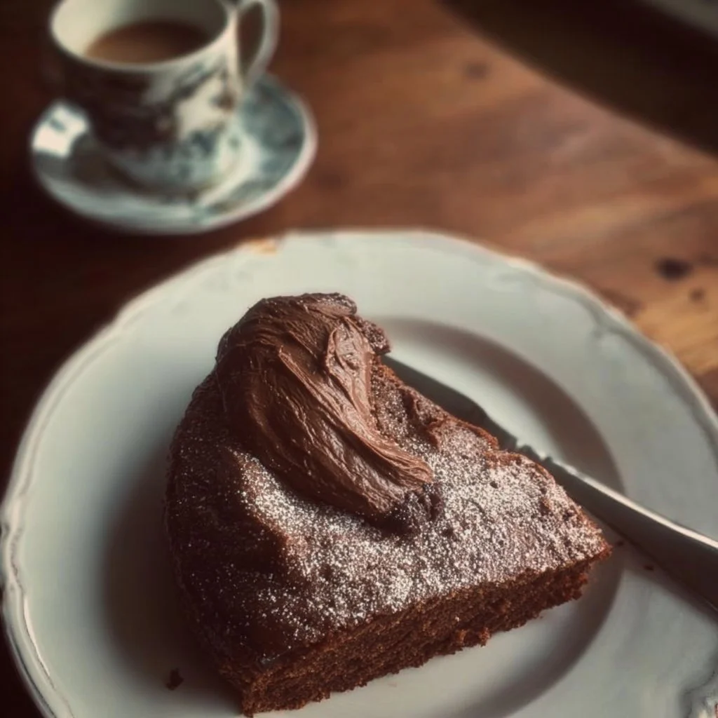 Delicious mocha snack cake topped with coffee frosting and chocolate shavings.