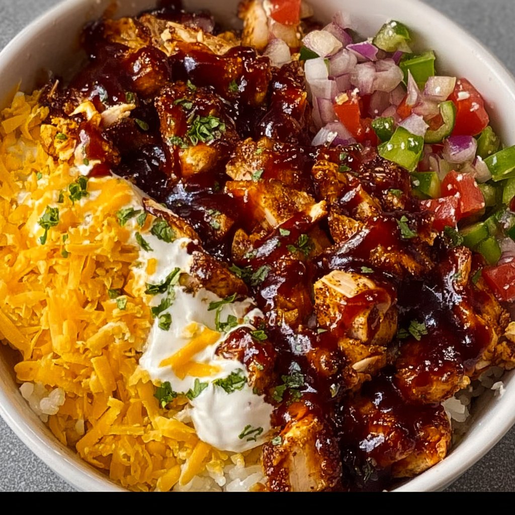 Macro-Friendly BBQ Ranch Chicken Bowl with 42g of Protein