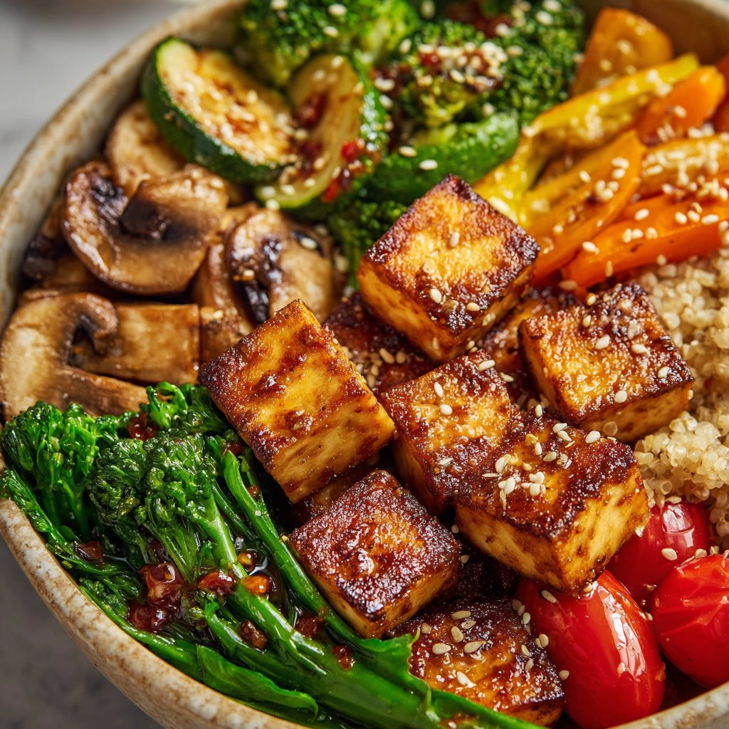Baked Tofu and Veggie Bowl