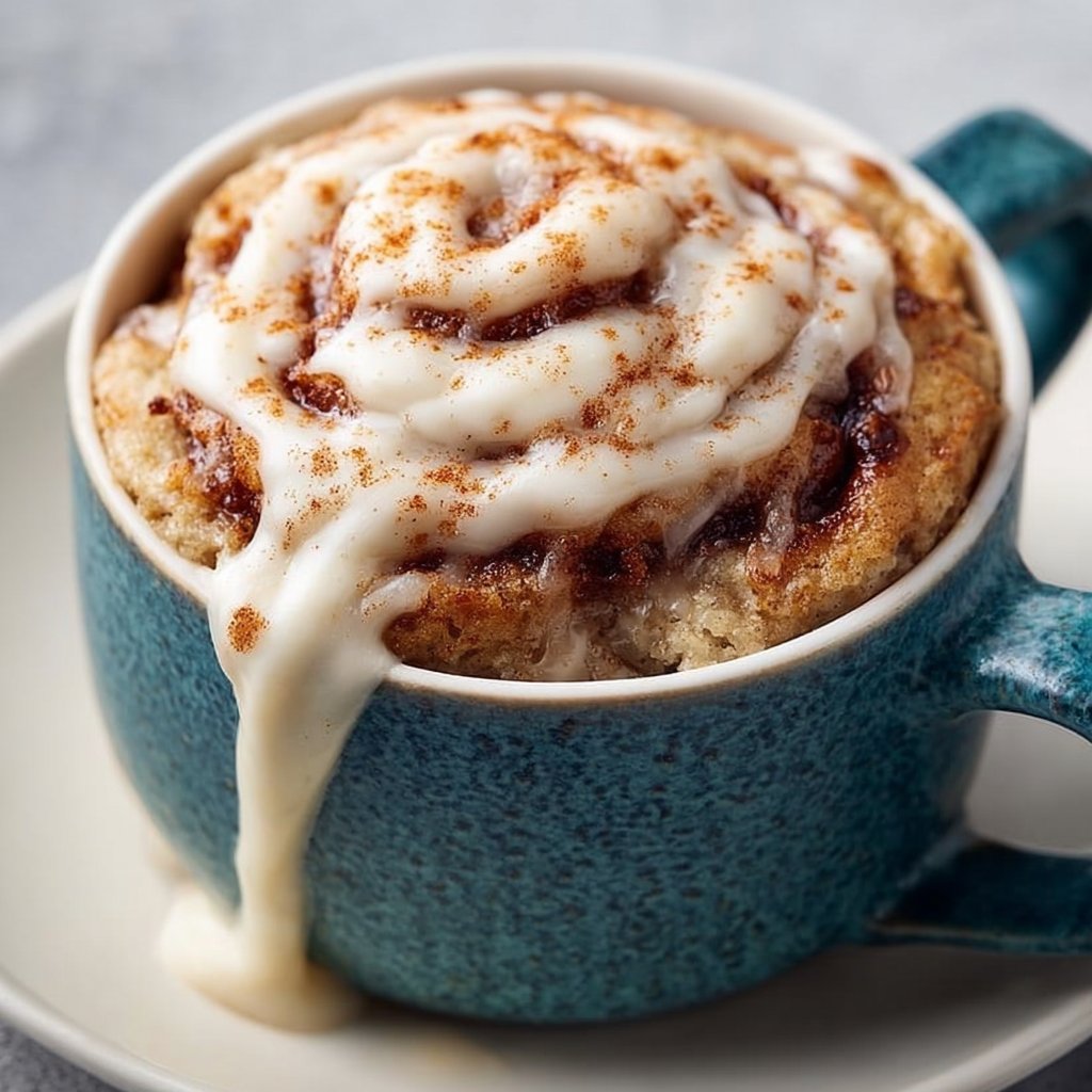 3-Minute Keto Cinnamon Roll Mug Cake