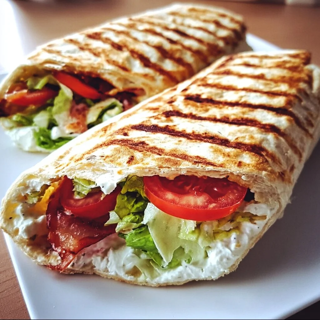 Healthy cottage cheese wraps filled with fresh ingredients
