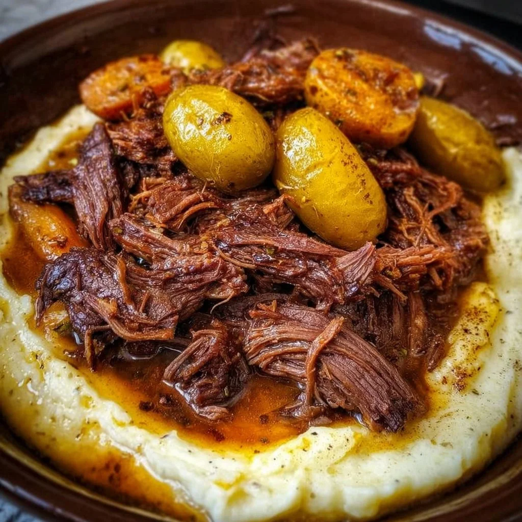 Delicious Crockpot Mississippi pot roast with herbs and spices