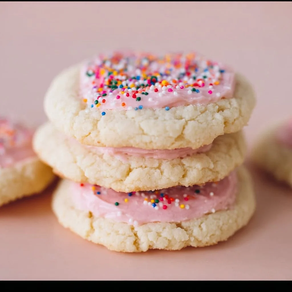 Assorted Crumbl sugar cookies decorated with icing and sprinkles