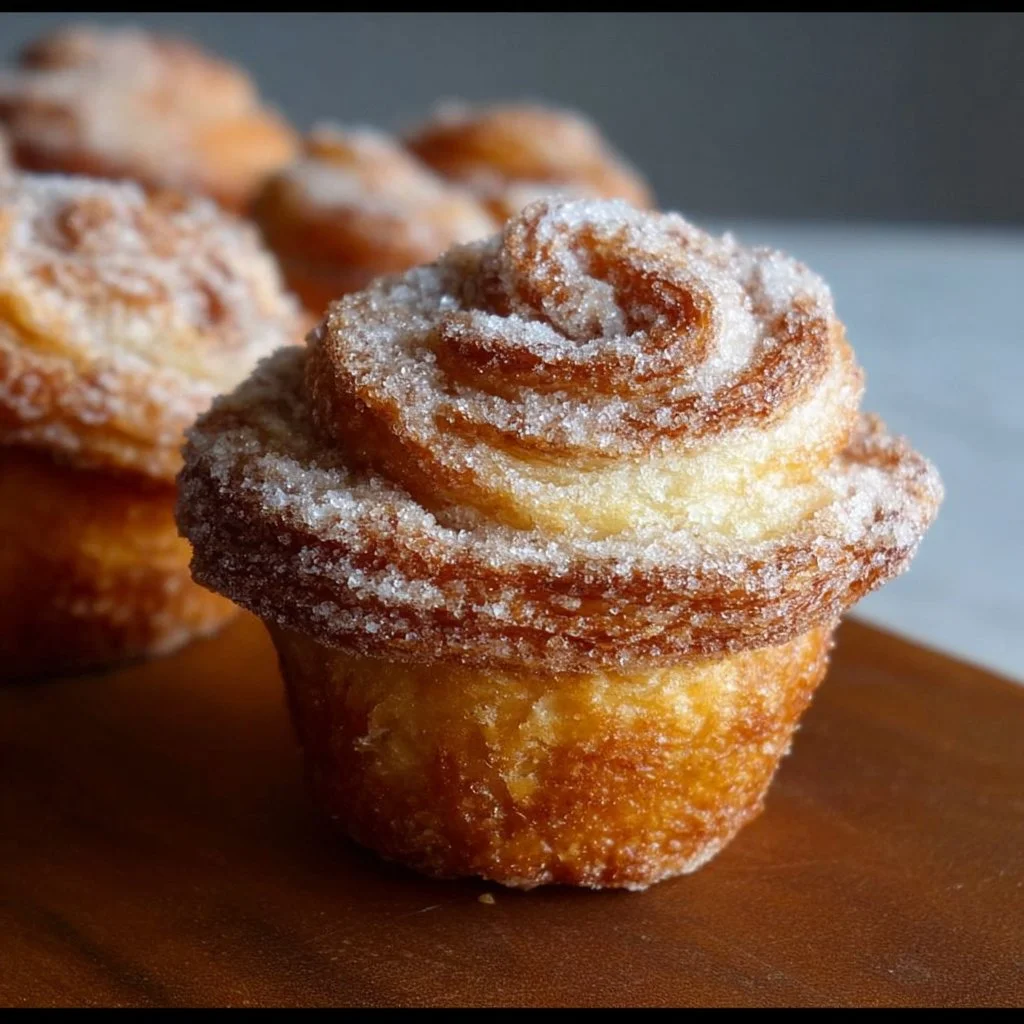 Freshly baked gluten free cruffins on a cooling rack