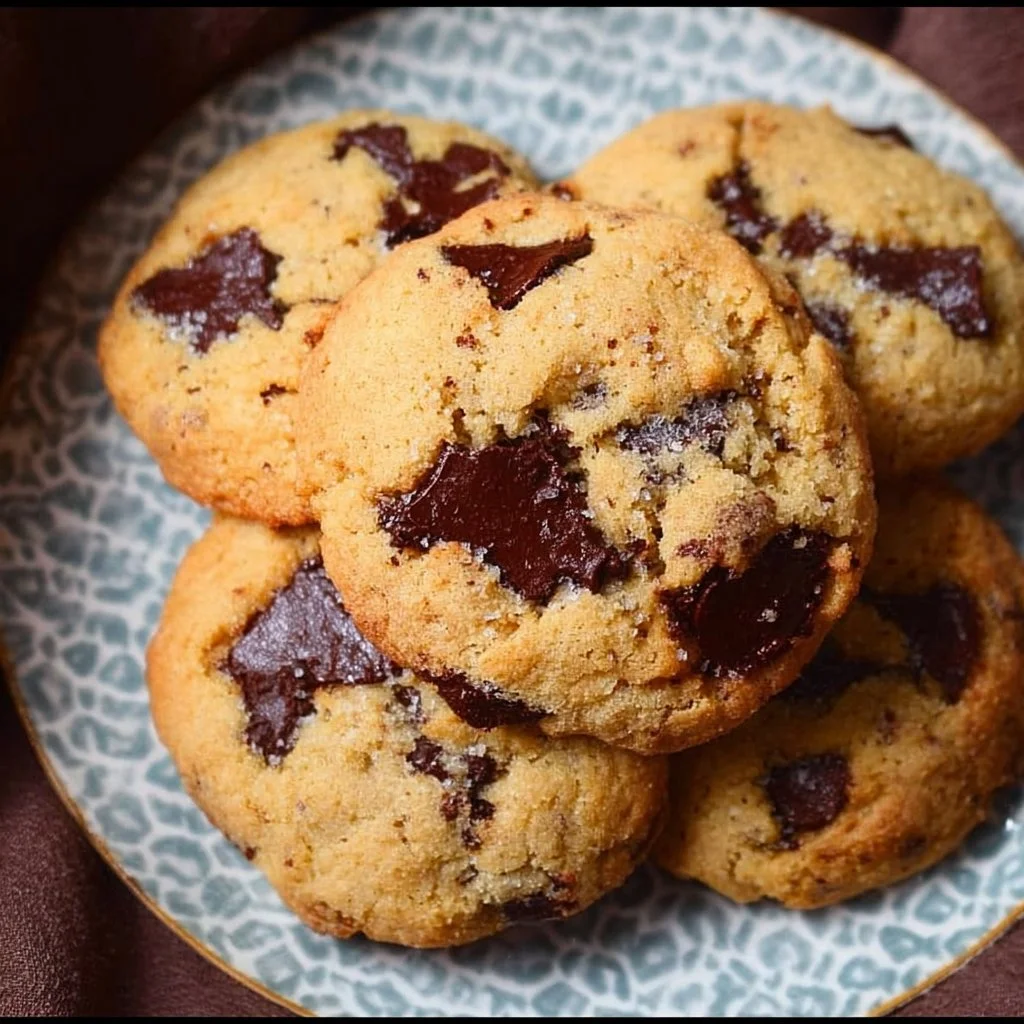 Eggless chocolate chip cookies on a cooling rack, ready to be enjoyed.