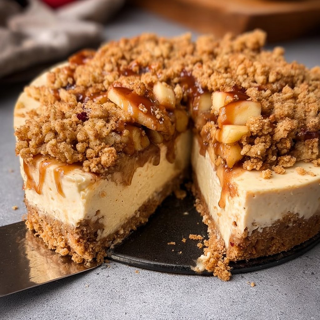 Vegan Apple Crumble Cheesecake