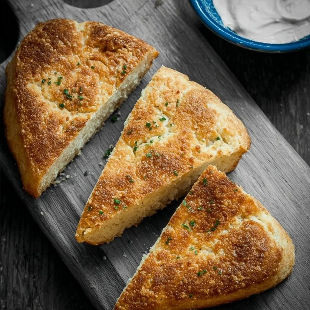 Gluten Free Irish Potato Bread fresh out of the oven, golden and fluffy.