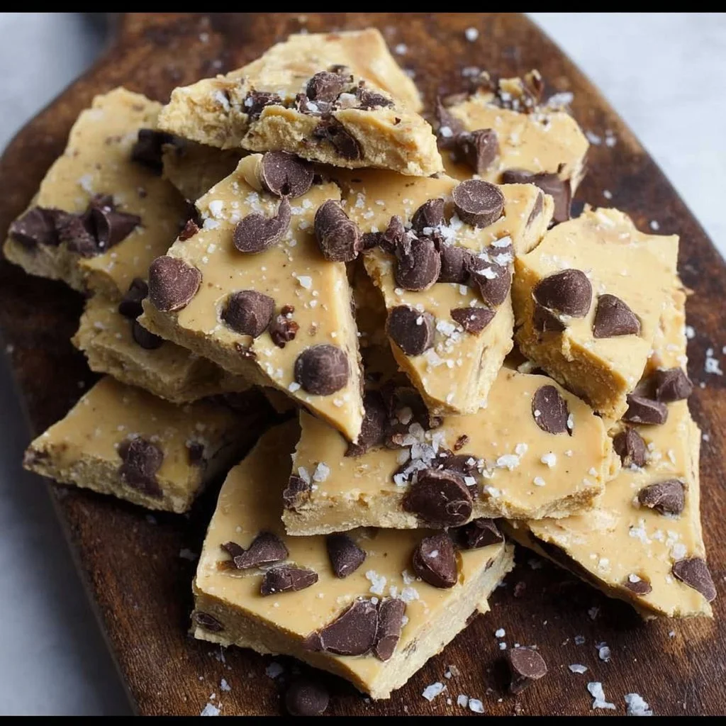 Healthy Cookie Dough Bark made with nutritious ingredients and cookie dough flavors