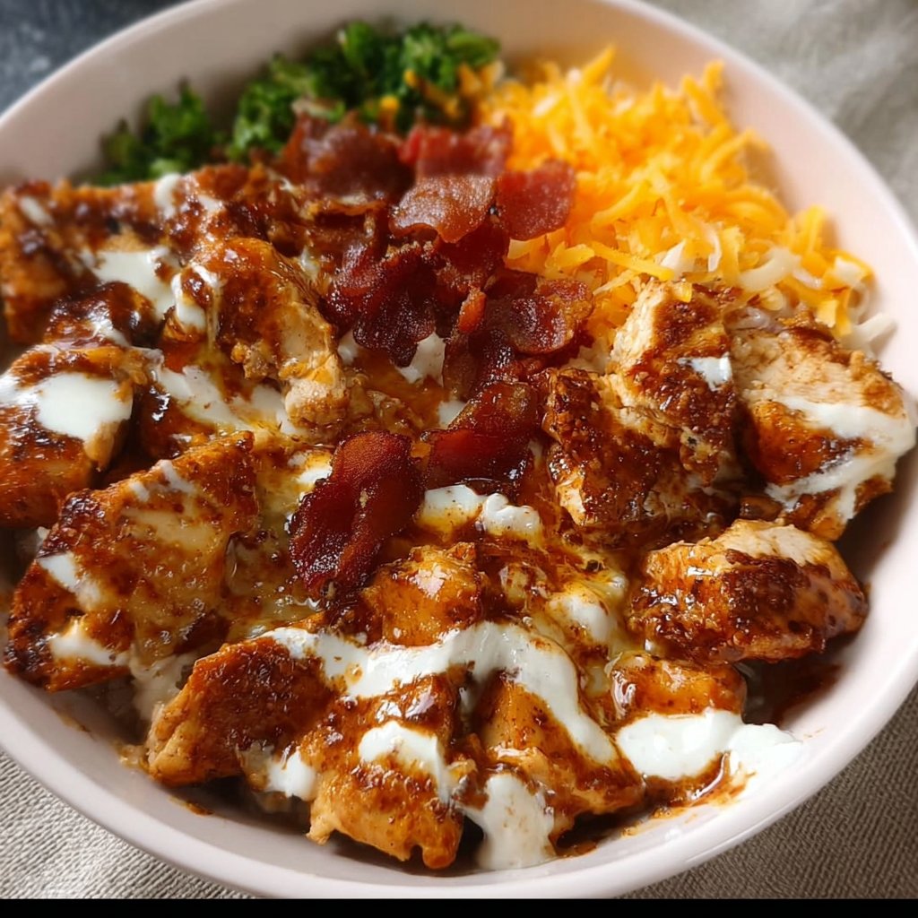 High Protein BBQ Ranch Chicken Bowl