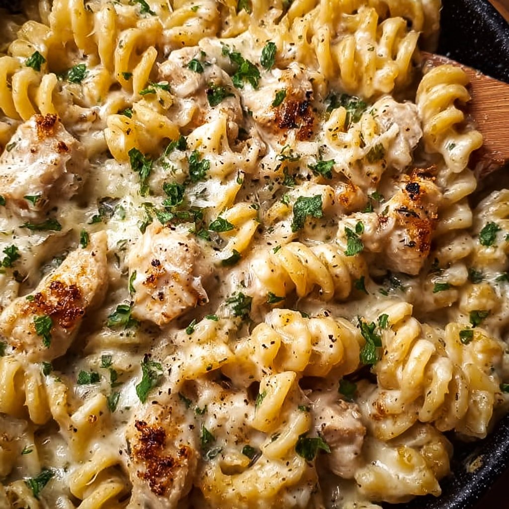 The Best Crockpot Garlic Parmesan Chicken Pasta Recipe
