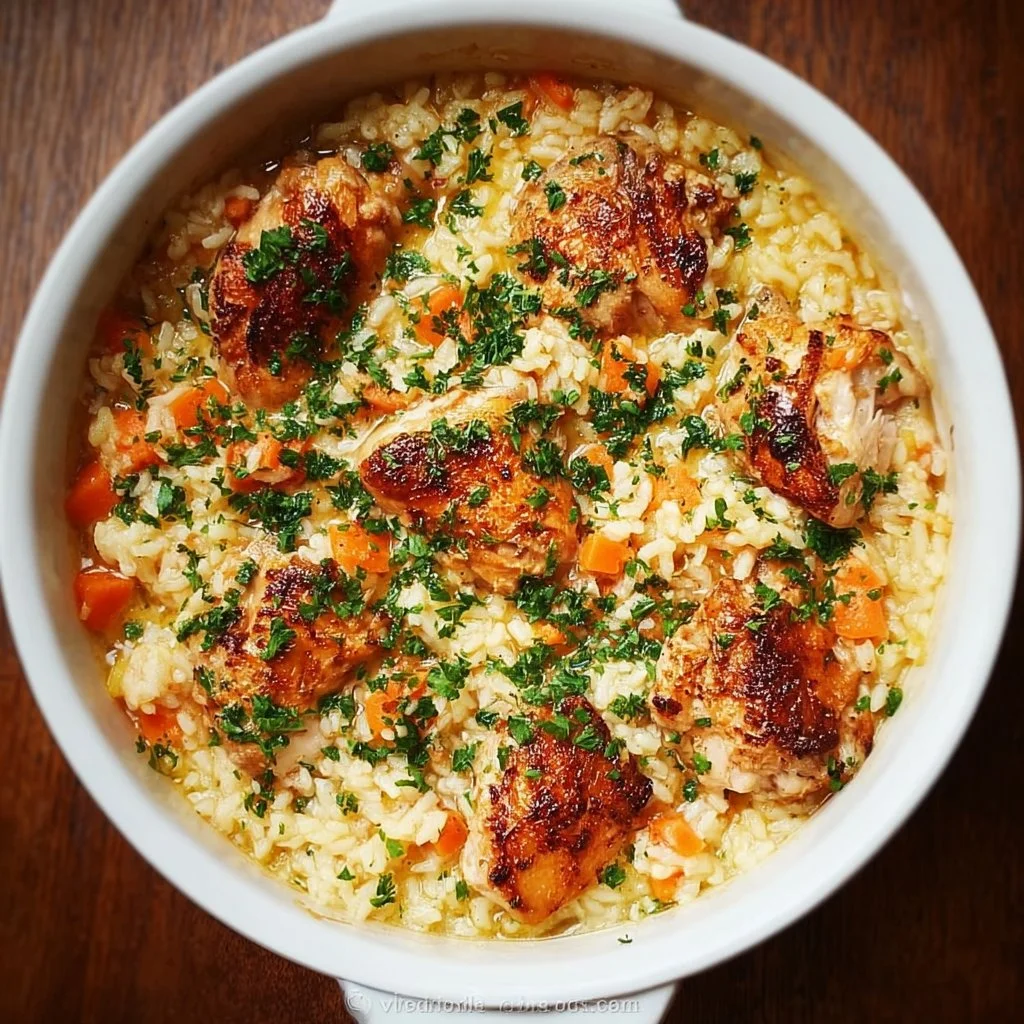 One-pot gluten-free chicken and rice dish served in a bowl