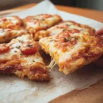 Stretchy gluten free pizza crust fresh out of the oven