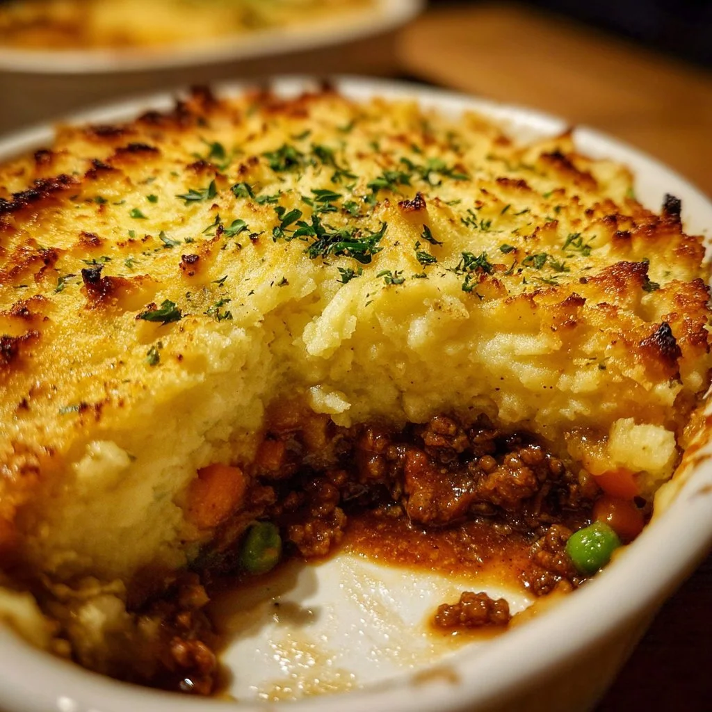 Delicious Vegan Shepherd's Pie made with vegetables and lentils
