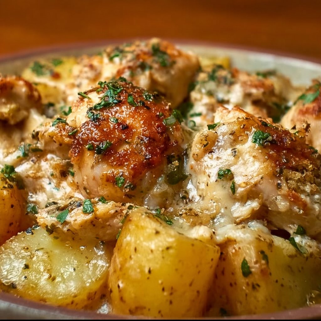 Garlic Parmesan Crockpot Chicken and Potatoes