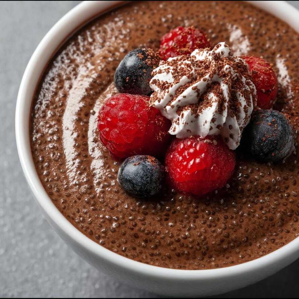 High Protein Chocolate Chia Seed Pudding