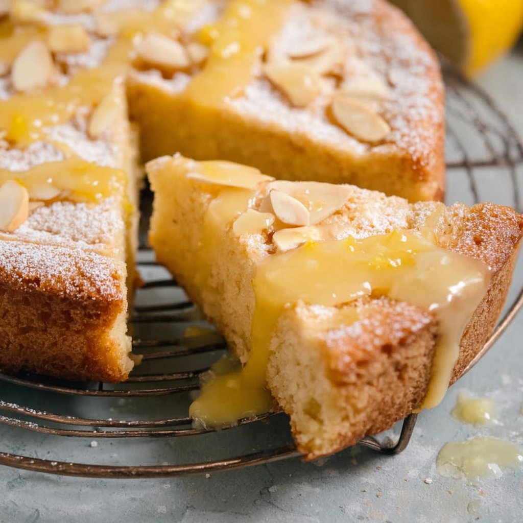 Vegan Lemon Curd Almond Cake