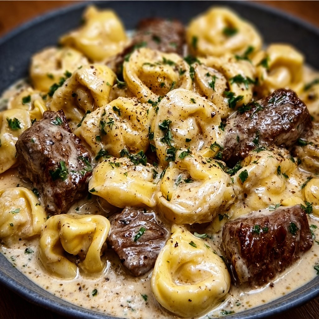Cracked Garlic Steak Tortellini in Creamhouse Sauce Bliss