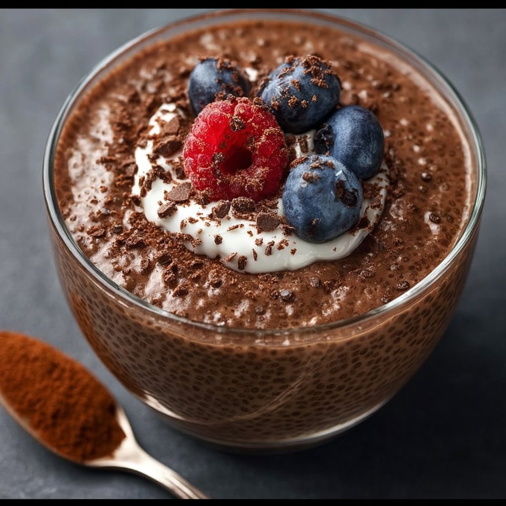 High Protein Chocolate Chia Seed Pudding