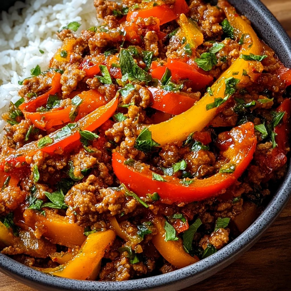 Ground Turkey and Peppers