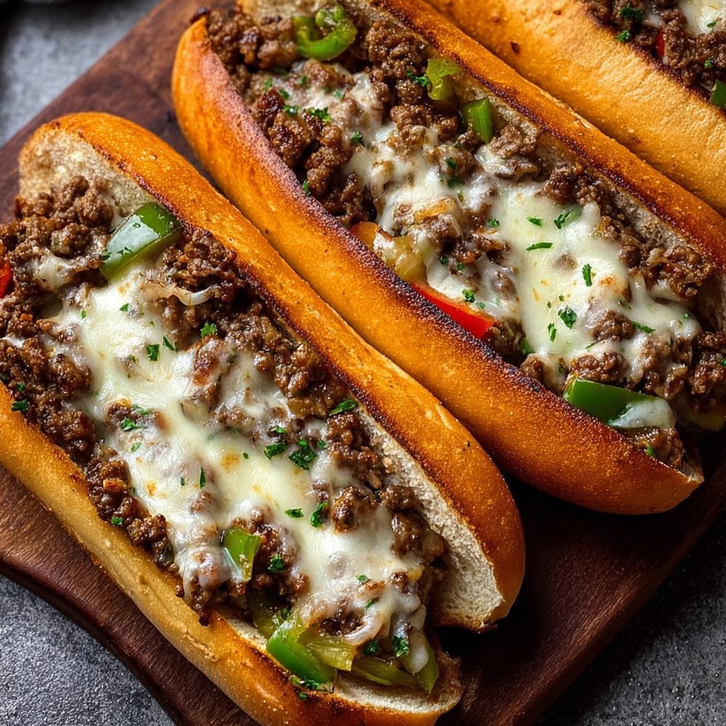 Ground Beef Philly Cheesesteaks