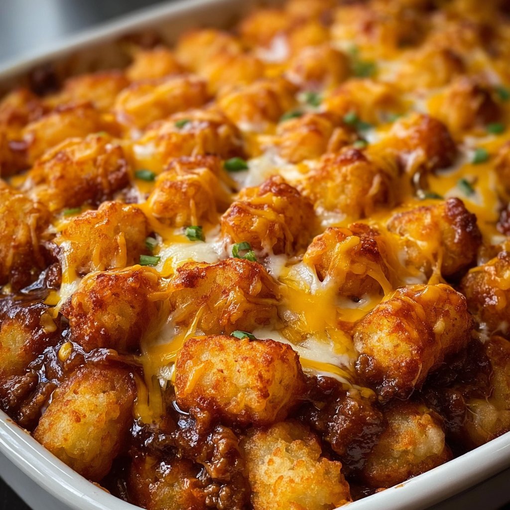 Chili Cheese Tater Tot Casserole