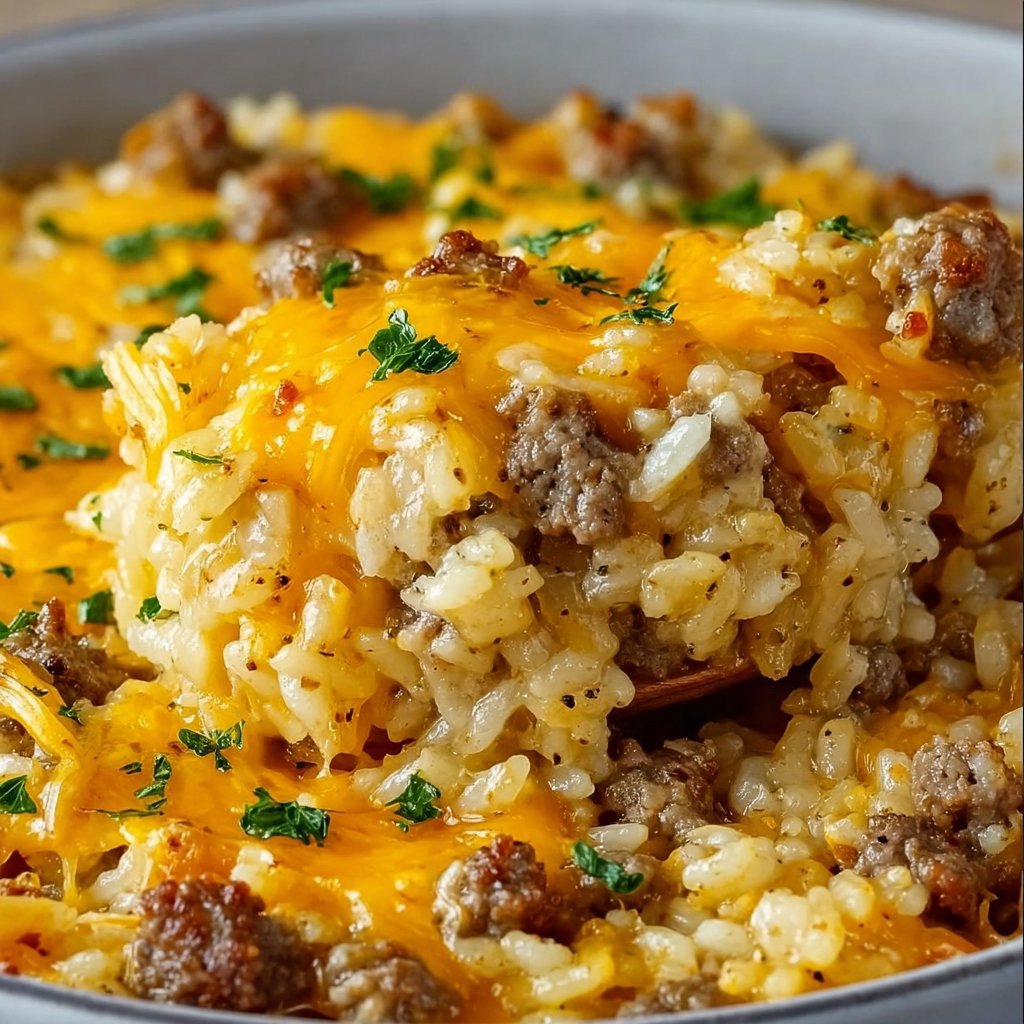 Cheesy Hamburger Rice Casserole