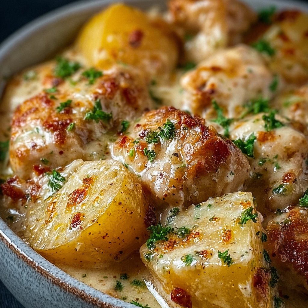 Garlic Parmesan Crockpot Chicken and Potatoes