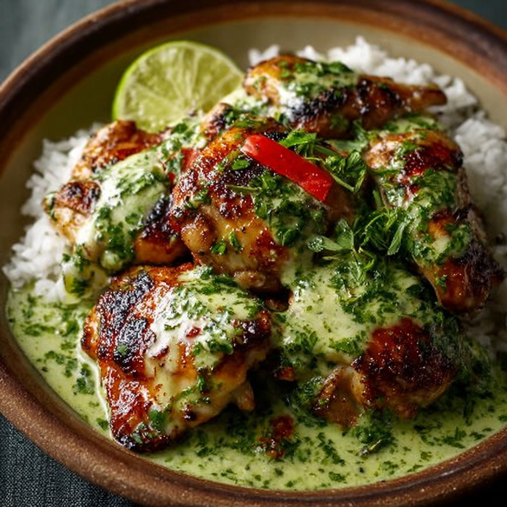 Best Peruvian Chicken with Creamy Green Sauce Recipe