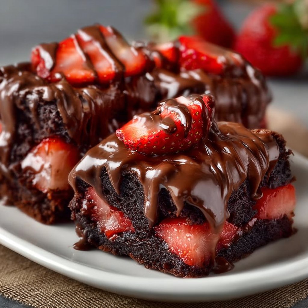 Chocolate Covered Strawberry Brownies