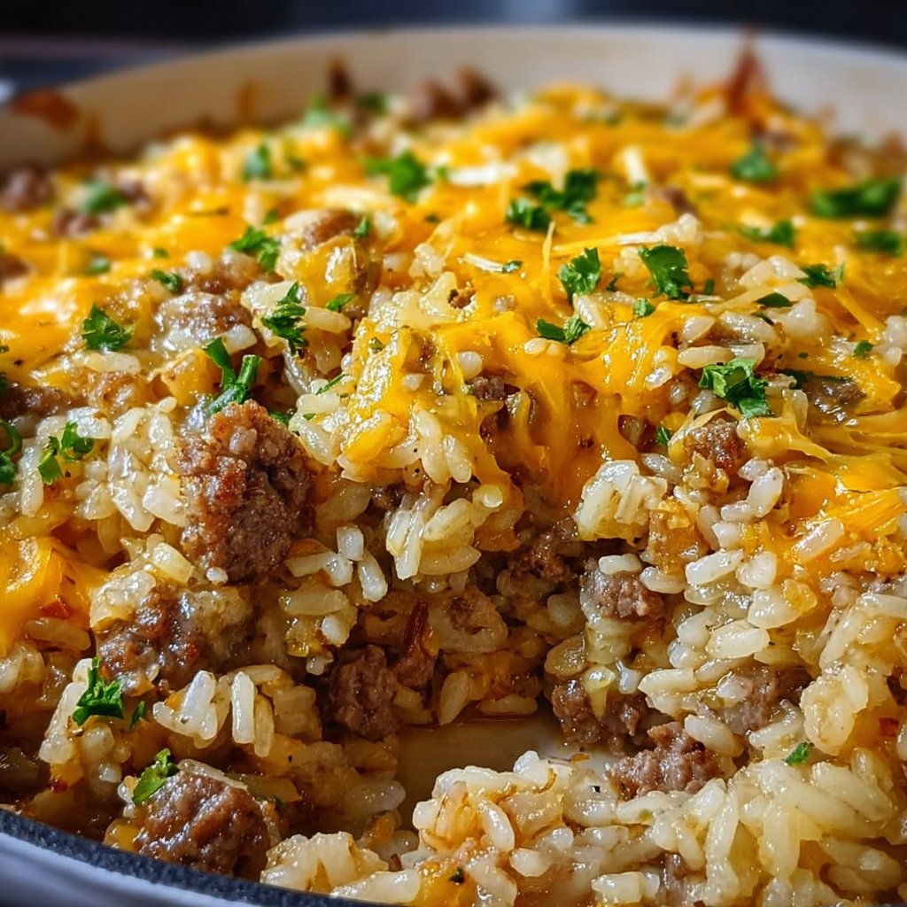 Cheesy Hamburger Rice Casserole